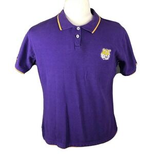 LSU Golf Polo Shirt Logo Athletic Tigers Embroidered Women's Size XL Vintage 90s